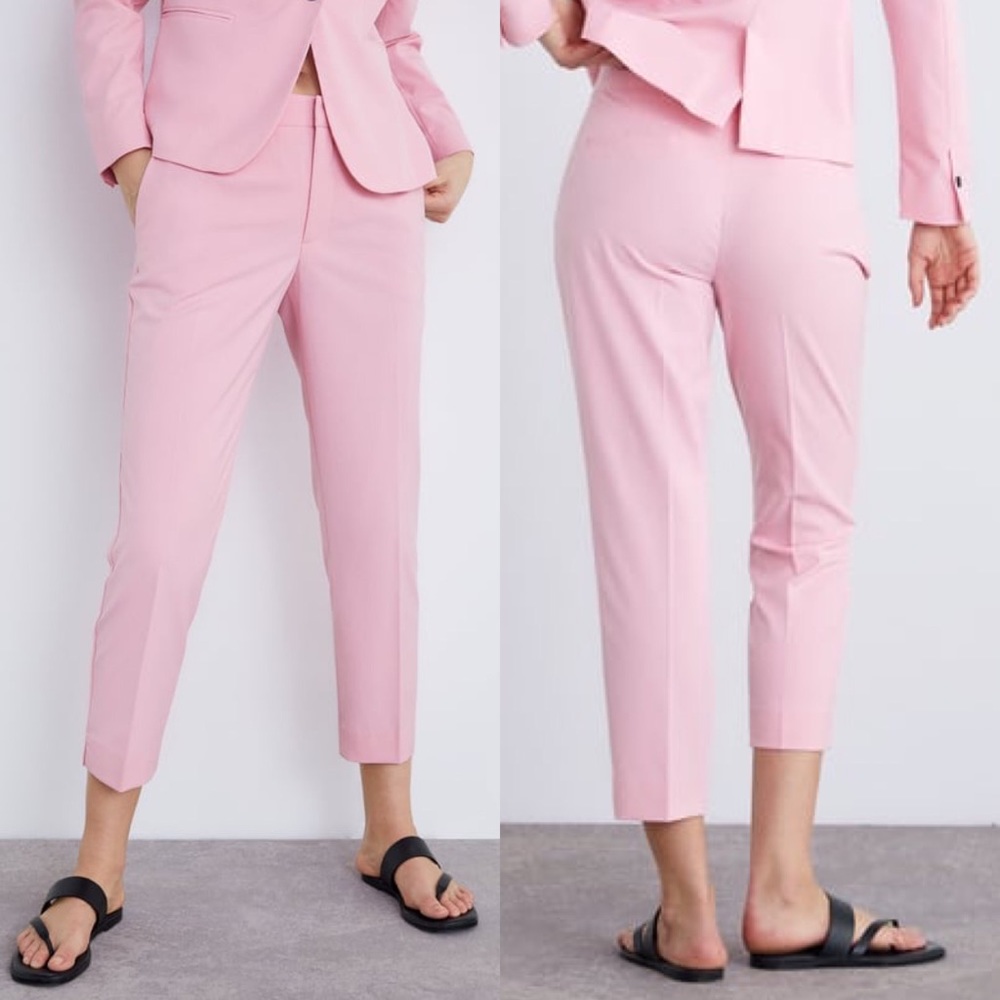 Zara CIGARETTE SKINNY MID-RISE PANTS W/ POCKETS